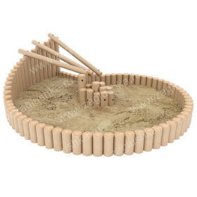 Песочница «Ракушка» из дерева Робиния с габаритами 4890х3912х1389 мм